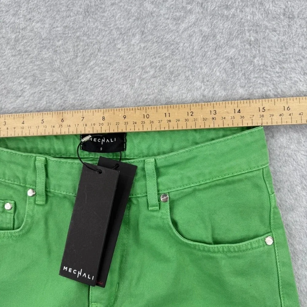 Mechali Jeans Womens Small Green Double Knee Carpenter Embroidered Streetwear - Picture 11 of 14